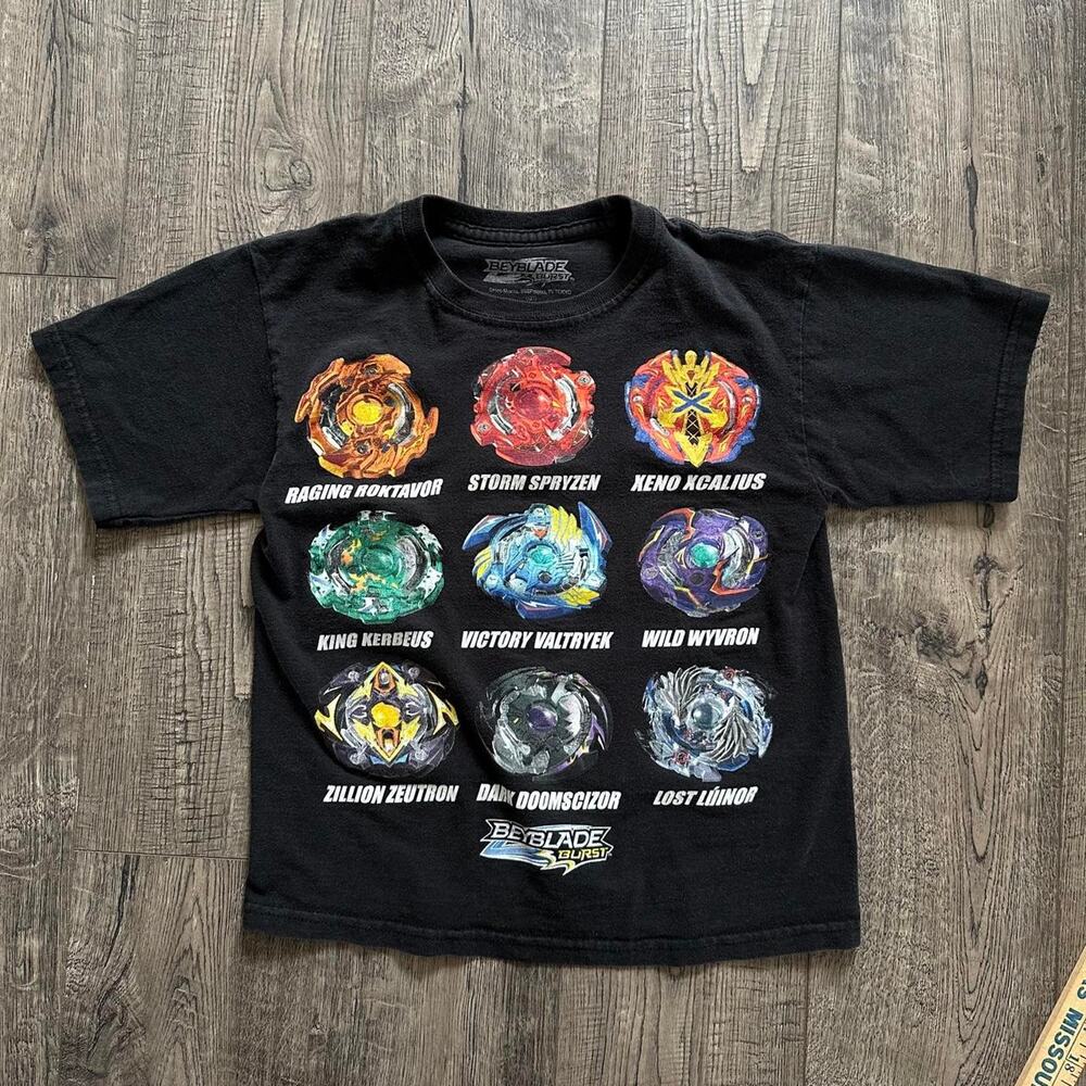 Epic Vintage Y2K Beyblade black cotton Graphic Tee Shirt